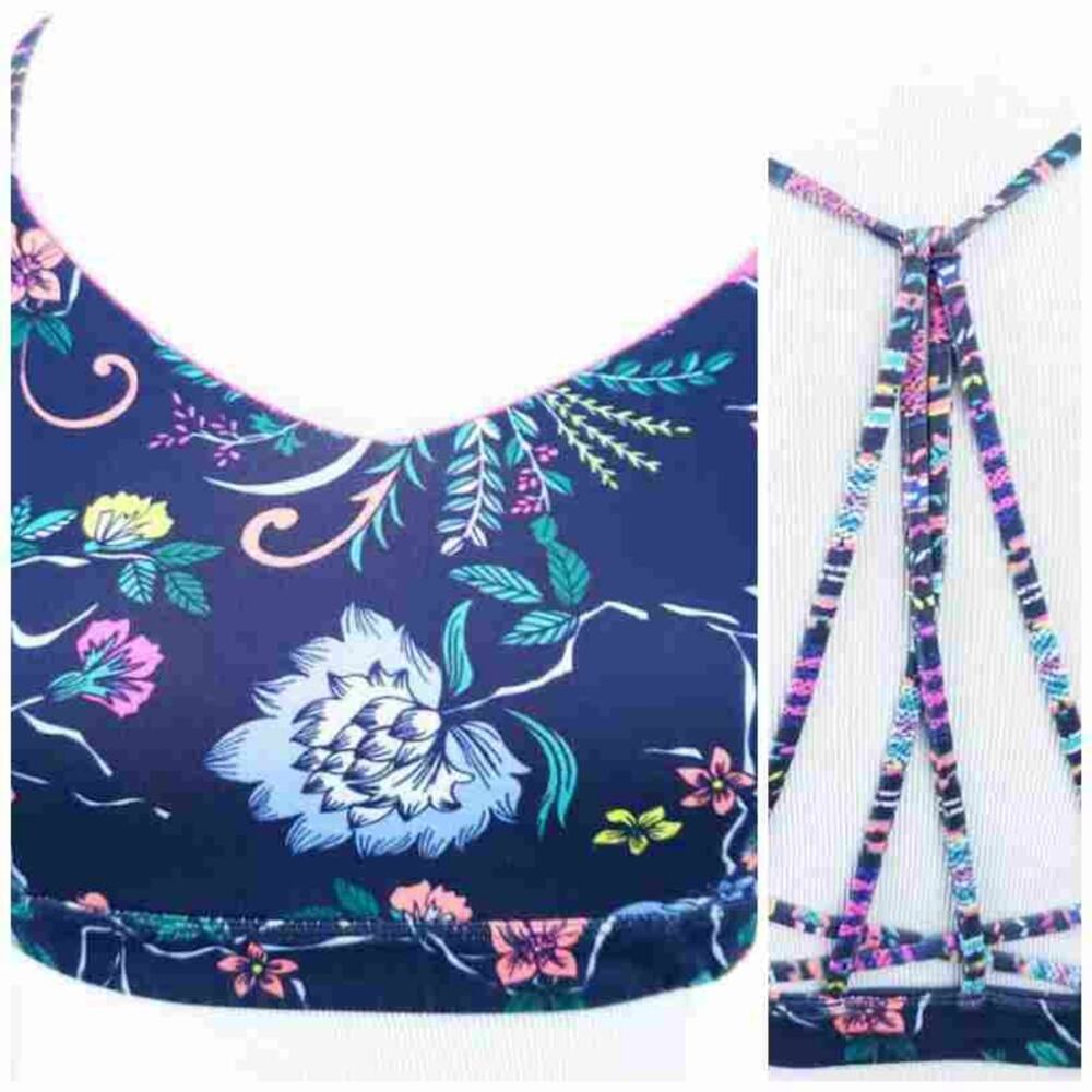Old Navy Sports Bra Strappy Back Floral Medium